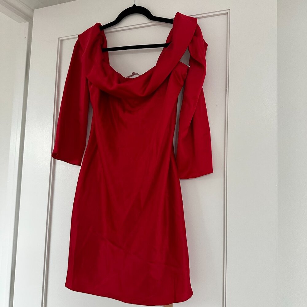 Reformation Red Off-Shoulder Mini Dress - Picture 4 of 9